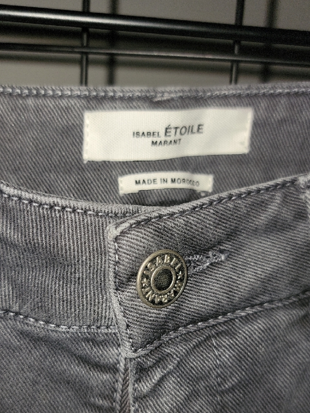 Isabel Marant ÈTOILE Charcoal Gray Cropped Jeans with Side Lace Trim - Picture 5 of 16